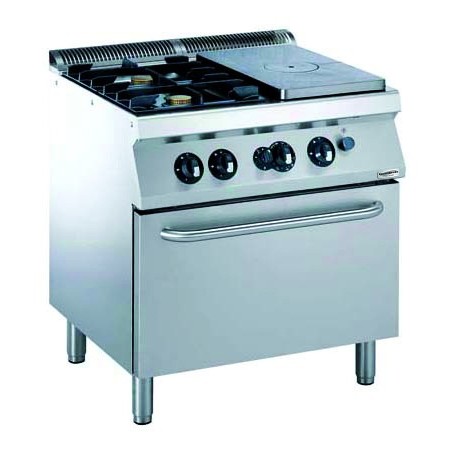 PRO 700 CUISINIERE PLAQUES COUP DE FEU GAS 2 BR. AVEC FOUR GAZ