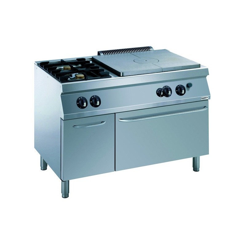 PRO 700 CUISINIERE PLAQUES COUP DE FEU 2 BR. AVEC FOUR GAZ