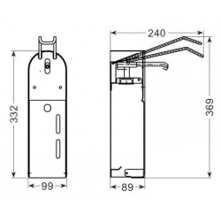 POLE DE DÉSINFECTION INCL. DISTRIBUTEUR AVEC COMMANDE COUDE