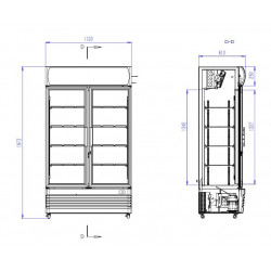 RÉFRIGÉRATEUR 2 PORTES EN VERRE