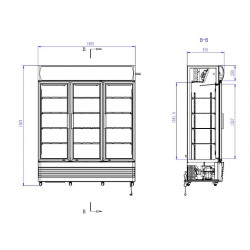 RÉFRIGÉRATEUR 3 PORTES EN VERRE