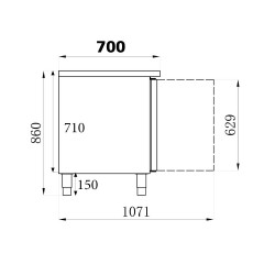 700 TABLE RÉFRIGÉRÉE PLONGE 3 PORTES