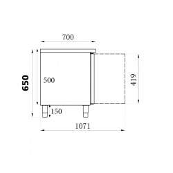 TABLE RÉFRIGÉRÉE 650 HAUTE 2 PORTES