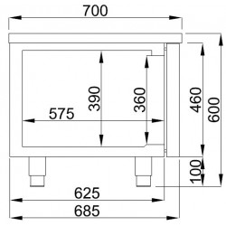 TABLE RÉFRIGÉRÉE 600 HAUTE 4 PORTES