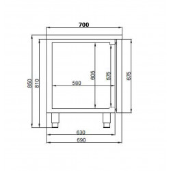 700 TABLE RÉFRIGÉRÉE 2 PORTES EXCL. MOTEUR