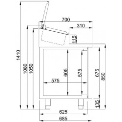 SALADETTE 2 PORTES 7x 1/3GN RÉCIPIENT