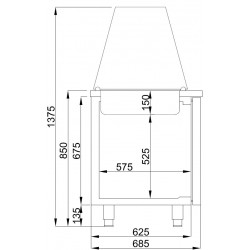 SALADETTE 2 PORTES 3x 1/1GN RÉCIPIENT