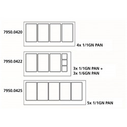 700 TABLE RÉFRIGÉRÉE AVEC VERRE 2 PORTES  3X 1/1 + 3X 1/6 GN RÉCIPIENT