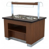 BUFFET CHAUD WENGE 1300  AVEC 2X 1/1GN CHAFING DISH