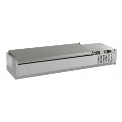 PUITS RÉFRIGÉRÉE COUVERCLE EN ACIER INOX 1/4 GN x 6