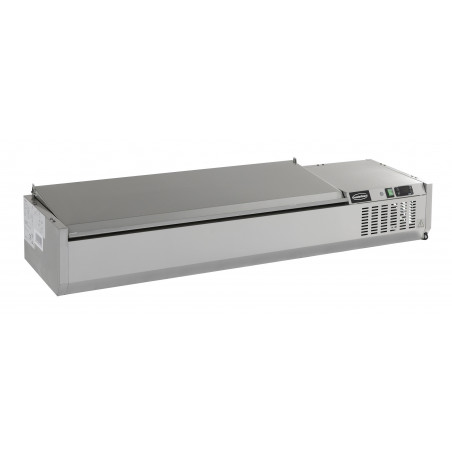 PUITS RÉFRIGÉRÉE COUVERCLE EN ACIER INOX 1/4 GN x 6