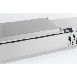 PUITS RÉFRIGÉRÉE COUVERCLE EN ACIER INOX 1/4 GN x 6