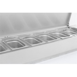 PUITS RÉFRIGÉRÉE COUVERCLE EN ACIER INOX 1/3GN x 9