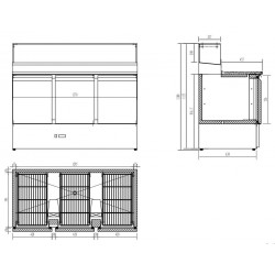 TABLE PRÉP POUR PIZZA 3 PORTES