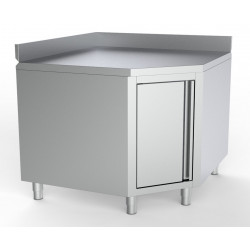 PLAN DE TRAVAIL ANGLE AVEC PORTE ET BORD RELEVÉ 1000/1000 POUR 700MM TABLES