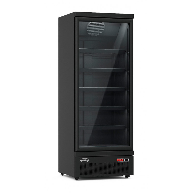 RÉFRIGÉRATEUR 1 PORTE EN VERRE NOIR JDE-600R BL