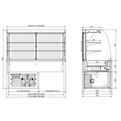 DROP-IN VITRINE COURBEE RÉFRIGÉRÉE - ROLL-UP 3/1