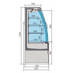 VITRINE RÉFRIGÉRÉE NOAH AVEC PORTES COULISSANTES 1.3