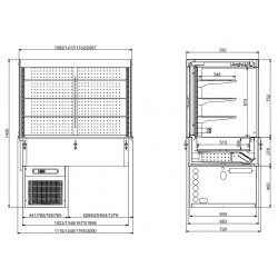 DROP-IN VITRINE CUBIQUE RÉFRIGÉRÉE MODELE MURAL - ROLL-UP 4/1