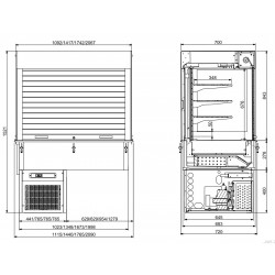 DROP-IN VITRINE CUBIQUE RÉFRIGÉRÉE MODELE MURAL - LAMES 3/1