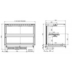 DROP-IN VITRINE CUBIQUE CHAUFFANTE AVEC PLAQUE VITRO CERAMIQUE NOIR 3/1