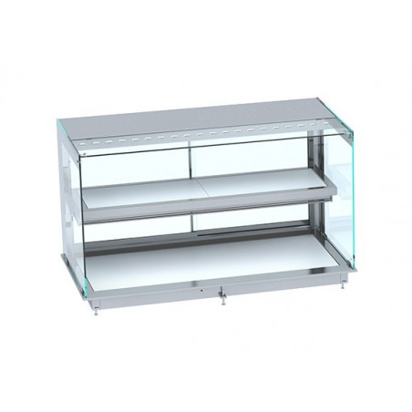 DROP-IN VITRINE CUBIQUE CHAUFFANTE AVEC PLAQUE VITRO CERAMIQUE BLANC 5/1