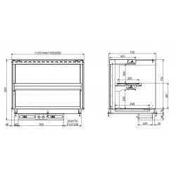 DROP-IN VITRINE CUBIQUE CHAUFFANTE AVEC PLAQUE VITRO CERAMIQUE MODELE MURAL - NOIR 3/1