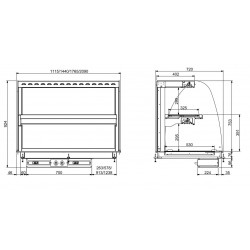 DROP-IN VITRINE COURBEE CHAUFFANTE AVEC PLAQUE VITRO CERAMIQUE MODELE MURAL - NOIR 3/1