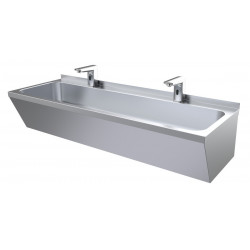 LAVABO DOUBLE EN ACIER INOX 1200X425X165MM