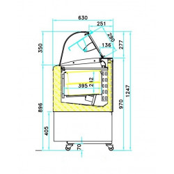 VITRINE À CREME GLACÉE FIJI 7 bacs 135cm