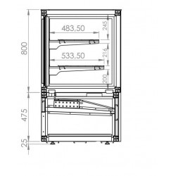 VITRINE RÉFRIGÉRÉE 600L 160cm