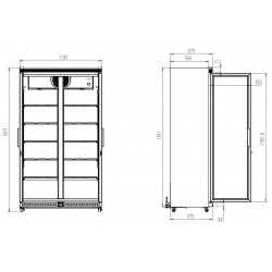 RÉFRIGÉRATEUR 2 PORTES EN VERRE AVL-785R BL