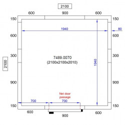 CHAMBRE FROIDE POSITIVE/NEGATIVE 2100X2100X2010  *TRANSPORT SUR DEMANDE*