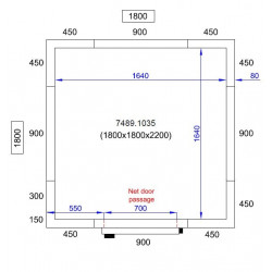 CHAMBRE FROIDE POSITIVE/NEGATIVE 1800X1800X2200