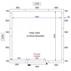 CHAMBRE FROIDE POSITIVE/NEGATIVE 2100X2100X2200
