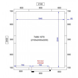 CHAMBRE FROIDE POSITIVE/NEGATIVE 2100X2400X2200  *TRANSPORT SUR DEMANDE*