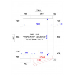 CHAMBRE FROIDE POSITIVE/NEGATIVE 1500x1800x2200 - 120 MM