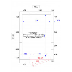 CHAMBRE FROIDE POSITIVE/NEGATIVE 1500x2100x2200 - 120 MM  *TRANSPORT SUR DEMANDE*