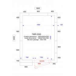 CHAMBRE FROIDE POSITIVE/NEGATIVE 1800x2400x2200 - 120 MM  *TRANSPORT SUR DEMANDE*