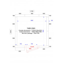 CHAMBRE FROIDE POSITIVE/NEGATIVE 2100x2100x2200 - 120 MM  *TRANSPORT SUR DEMANDE*