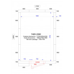 CHAMBRE FROIDE POSITIVE/NEGATIVE 2100x3000x2200 - 120 MM  *TRANSPORT SUR DEMANDE*