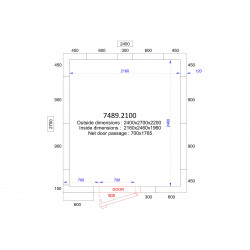 CHAMBRE FROIDE POSITIVE/NEGATIVE 2400x2700x2200 - 120 MM  *TRANSPORT SUR DEMANDE*