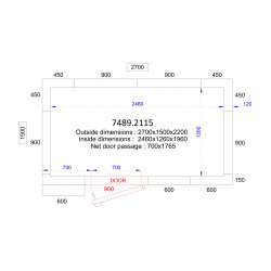 CHAMBRE FROIDE POSITIVE/NEGATIVE 2700x1500x2200 - 120 MM  *TRANSPORT SUR DEMANDE*