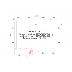 CHAMBRE FROIDE POSITIVE/NEGATIVE 2700x2100x2200 - 120 MM  *TRANSPORT SUR DEMANDE*