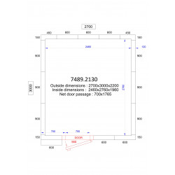 CHAMBRE FROIDE POSITIVE/NEGATIVE 2700x3000x2200 - 120 MM  *TRANSPORT SUR DEMANDE*